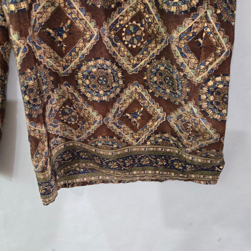 Chelsea & Theodore Large Palazzo Pants Geometric Tassel Wide Leg Boho #1205 - Picture 5 of 10